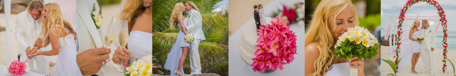 Brautpaar Markus und Karola bei ihrer Hochzeit auf den Seychellen
